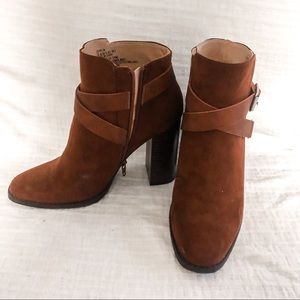 JustFab, Brown Booties, Size 8